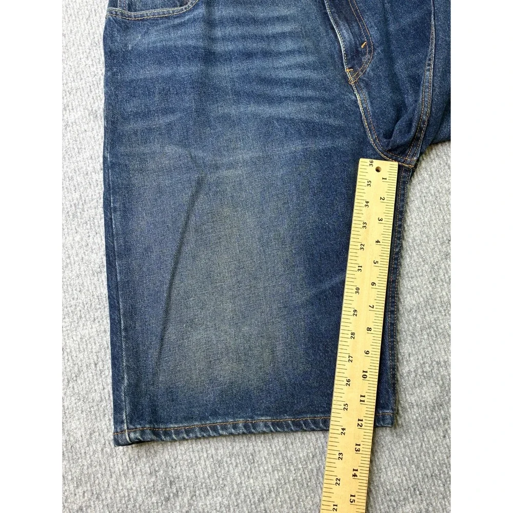 Levis 569 Mens Denim Shorts W36 Loose Straight Dark Wash Baggy Jorts Y2K